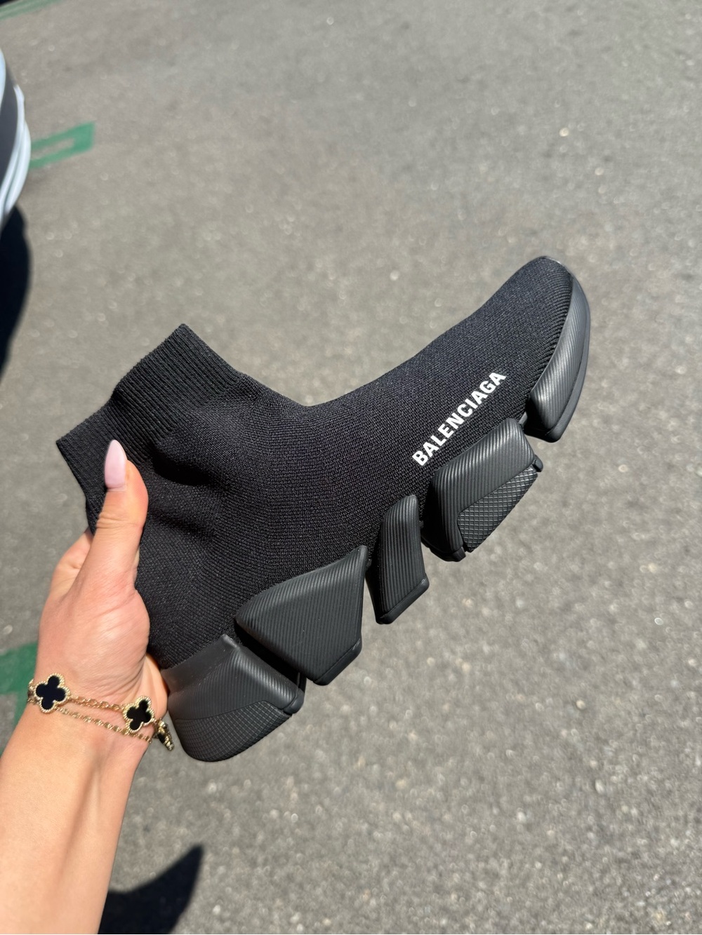 Balenciaga Black Knit Speed Trainer Sneaker